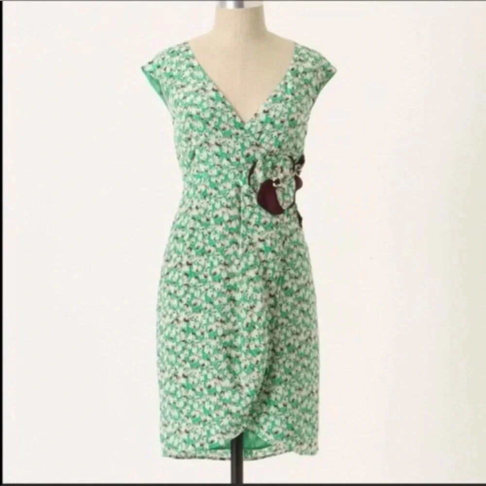 Anthropologie Moulinette Soeurs Undercurrent Silk Dress Size 2 - Picture 3 of 9
